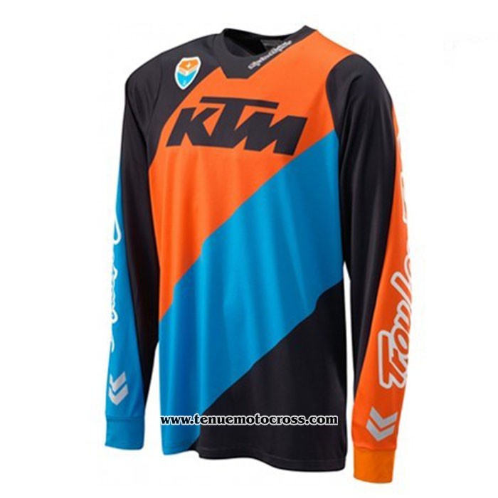 2020 Motocross Cyclisme Maillot KTM Manches Longues Orange Bleu