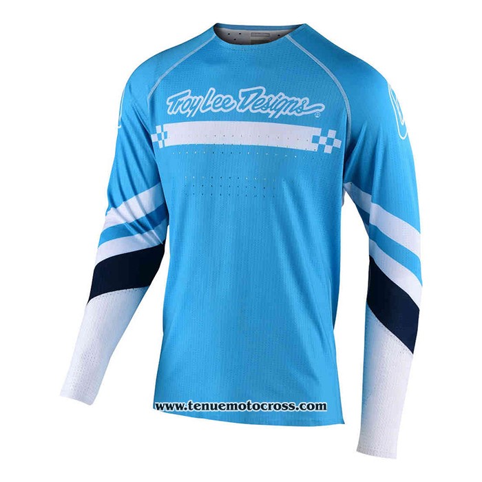 2020 Motocross Cyclisme Maillot TLD Manches Longues Bleu