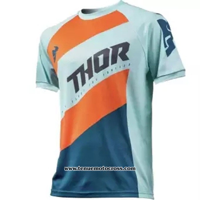 2020 Motocross Cyclisme T Shirt Thor Manches Courtes Blanc Orange