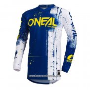 2020 Motocross Cyclisme Maillot Oneal Manches Longues Bleu Blanc