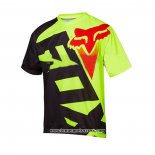 2020 Motocross Cyclisme T Shirt FOX Manches Courtes Jaune Noir