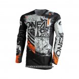 2021 Oneal Motocross Cyclisme Maillot Manches Longues Noir Orange