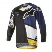 2020 Motocross Cyclisme Maillot Alpinestars Manches Longues Noir Bleu