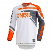 2020 Motocross Cyclisme Maillot Oneal Manches Longues Blanc Orange