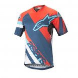 2020 Motocross Cyclisme T Shirt Alpinestars Manches Courtes Rouge Bleu