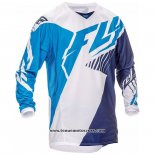 2020 Motocross Cyclisme Maillot FLY Manches Longues Blanc Bleu