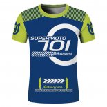 2020 Motocross Cyclisme T Shirt Huaqvarna Manches Courtes Bleu Vert