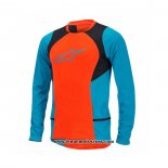 2020 Motocross Cyclisme Maillot Alpinestars Manches Longues Bleu Orange