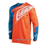 2020 Motocross Cyclisme Maillot Leatt Manches Longues Orange Bleu