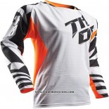 2020 Motocross Cyclisme Maillot Thor Manches Longues Blanc Orange