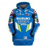 2020 Motocross Cyclisme Chandail Suzuki Manches Longues Bleu