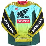 2020 Motocross Cyclisme Maillot Honda Manches Longues Vert Jaune
