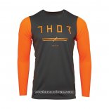 2021 Thor Motocross Cyclisme Maillot Manches Longues Noir Orange