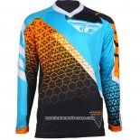 2020 Motocross Cyclisme Maillot FLY Manches Longues Bleu Orange