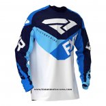 2020 Motocross Cyclisme Maillot FXR Manches Longues Bleu Blanc