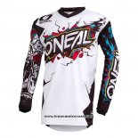 2020 Motocross Cyclisme Maillot Oneal Manches Longues Blanc