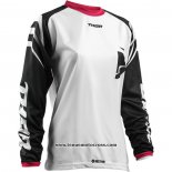 2020 Motocross Cyclisme Maillot Thor Manches Longues Blanc