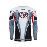 2021 Thor Motocross Cyclisme Maillot Manches Longues Gris Blanc