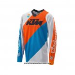 2020 Motocross Cyclisme Maillot KTM Manches Longues Orange Bleu