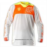 2020 Motocross Cyclisme Maillot TLD Manches Longues Blanc Orange