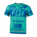 2020 Motocross Cyclisme T Shirt FOX Manches Courtes Vert Rouge