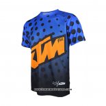 2020 Motocross Cyclisme T Shirt KTM Manches Courtes Bleu Orange