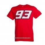 2020 Motocross Cyclisme T Shirt No.93 Manches Courtes Rouge