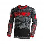 2021 Oneal Motocross Cyclisme Maillot Manches Longues Gris Rouge