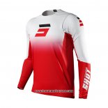 2021 Shot Motocross Cyclisme Maillot Manches Longues Rouge Blanc