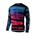 2021 TLD Motocross Cyclisme Maillot Manches Longues Noir Bleu Rose