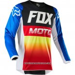 2020 Motocross Cyclisme Maillot FOX Manches Longues Bleu