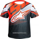 2020 Motocross Cyclisme T Shirt Alpinestars Manches Courtes Noir Orange