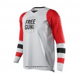 2021 Freegun Motocross Cyclisme Maillot Manches Longues Blanc Rouge