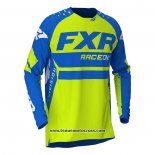 2020 Motocross Cyclisme Maillot FXR Manches Longues Bleu Jaune