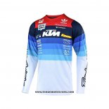 2020 Motocross Cyclisme Maillot KTM Manches Longues Bleu
