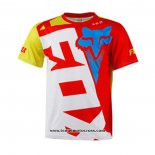 2020 Motocross Cyclisme T Shirt FOX Manches Courtes Rouge Jaune