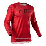 2021 Motocross Cyclisme Maillot FOX Manches Longues Rouge