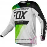 2020 Motocross Cyclisme Maillot FOX Manches Longues Blanc Vert