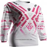 2020 Motocross Cyclisme Maillot Thor Manches Longues Blanc Rose