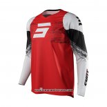 2021 Shot Motocross Cyclisme Maillot Manches Longues Rouge Blanc