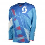 2020 Motocross Cyclisme Maillot Scott Manches Longues Bleu