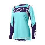 2021 FOX Motocross Cyclisme Femme Maillot Manches Longues Bleu Violet