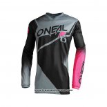 2021 Oneal Motocross Cyclisme Femme Maillot Manches Longues Gris Fuchsia