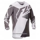 2020 Motocross Cyclisme Maillot FLY Manches Longues Gris Blanc