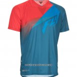 2020 Motocross Cyclisme T Shirt FLY Manches Courtes Bleu Rouge